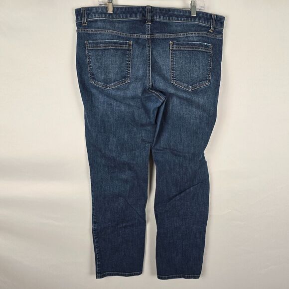 New York & Company Jeans Women's 18 Blue Distressed Low Rise*** Slim Slouch Leg - Picture 6 of 16